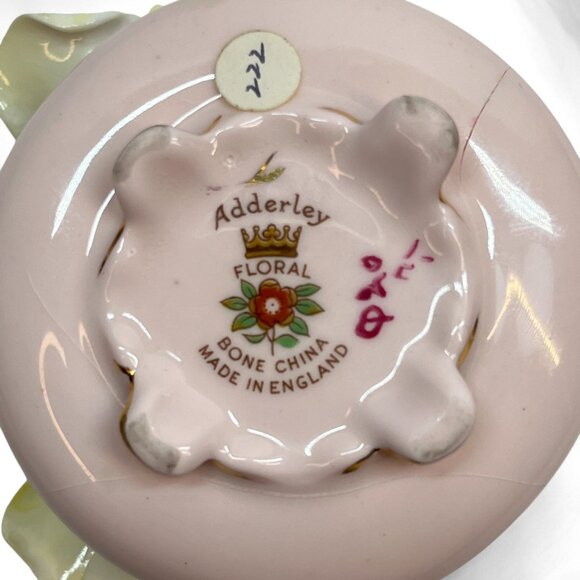 VTG Royal Adderley England Bone China Flower Rose Bouquet In Footed Bowl 2.5" - Picture 6 of 8